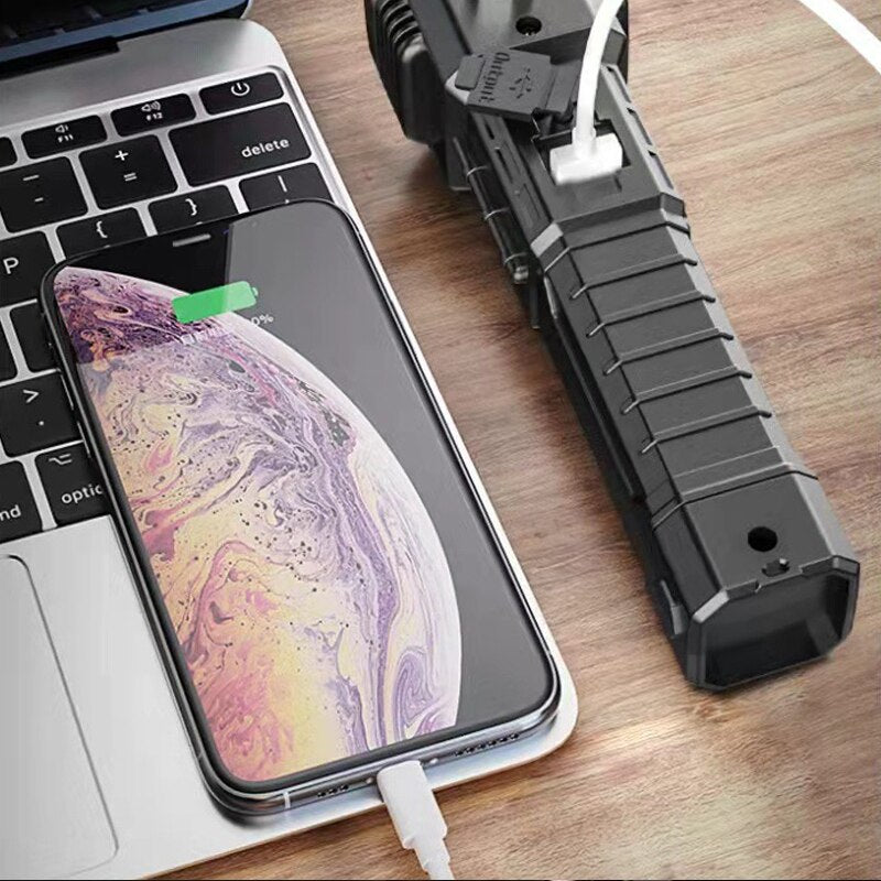 Lanterna Tática 4 em 1 USB - Indestrutível