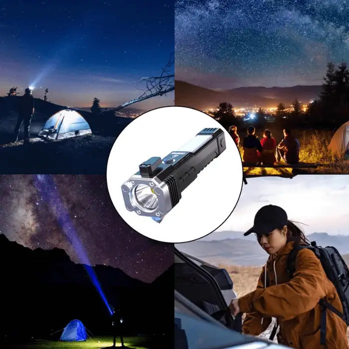 Lanterna Tática 4 em 1 USB - Indestrutível